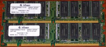 2x 256MB Infineon HYS64V32220GU-75-C2 32Mx64 PC133-333-520 SDRAM